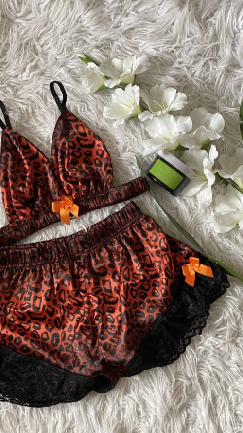 Orange Animal Print Pjs